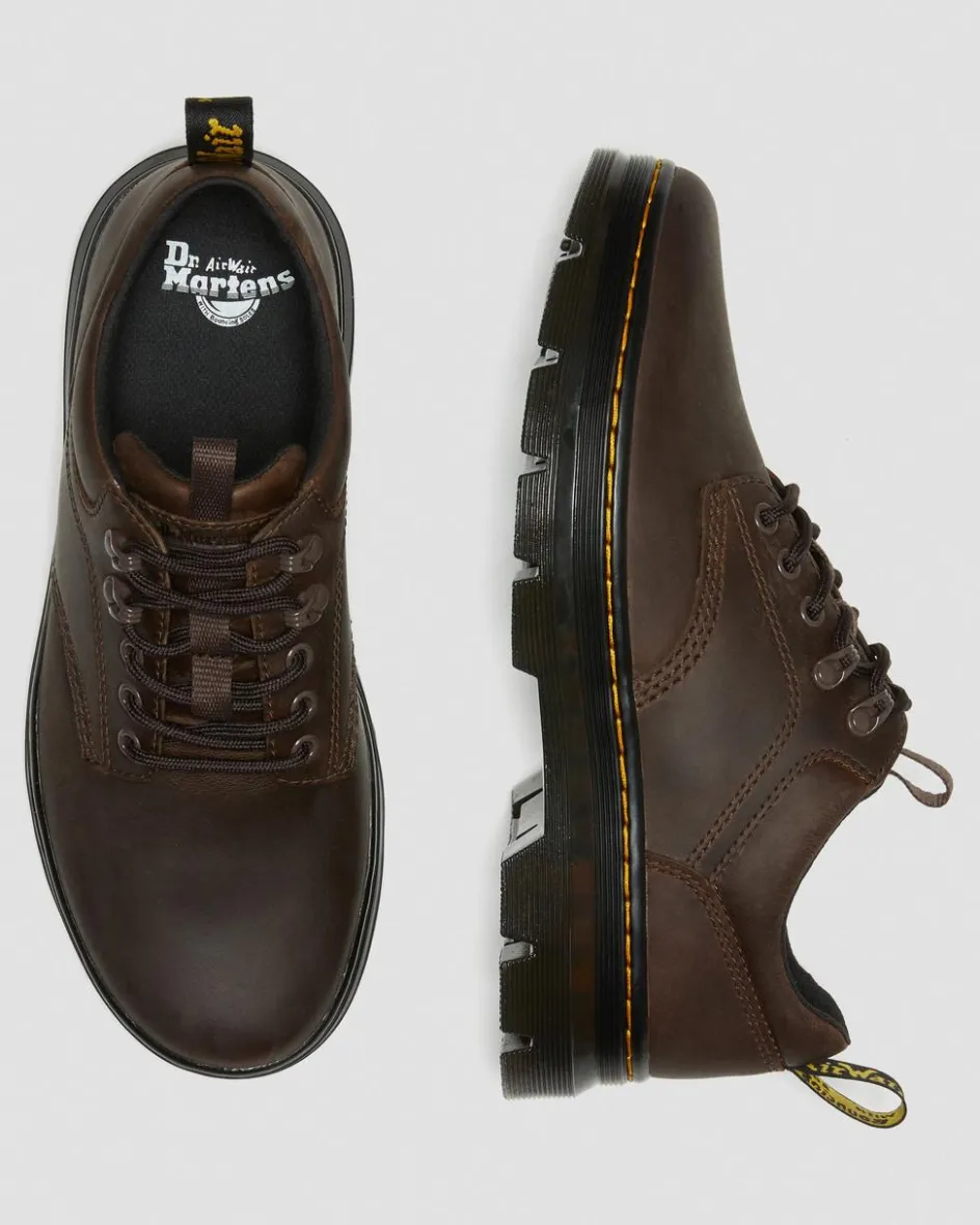 Dr. Martens Shoes|Casual Boots*Reeder Crazy Horse Leather Utility Shoes in Dark Brown Dark Brown — Crazy Horse