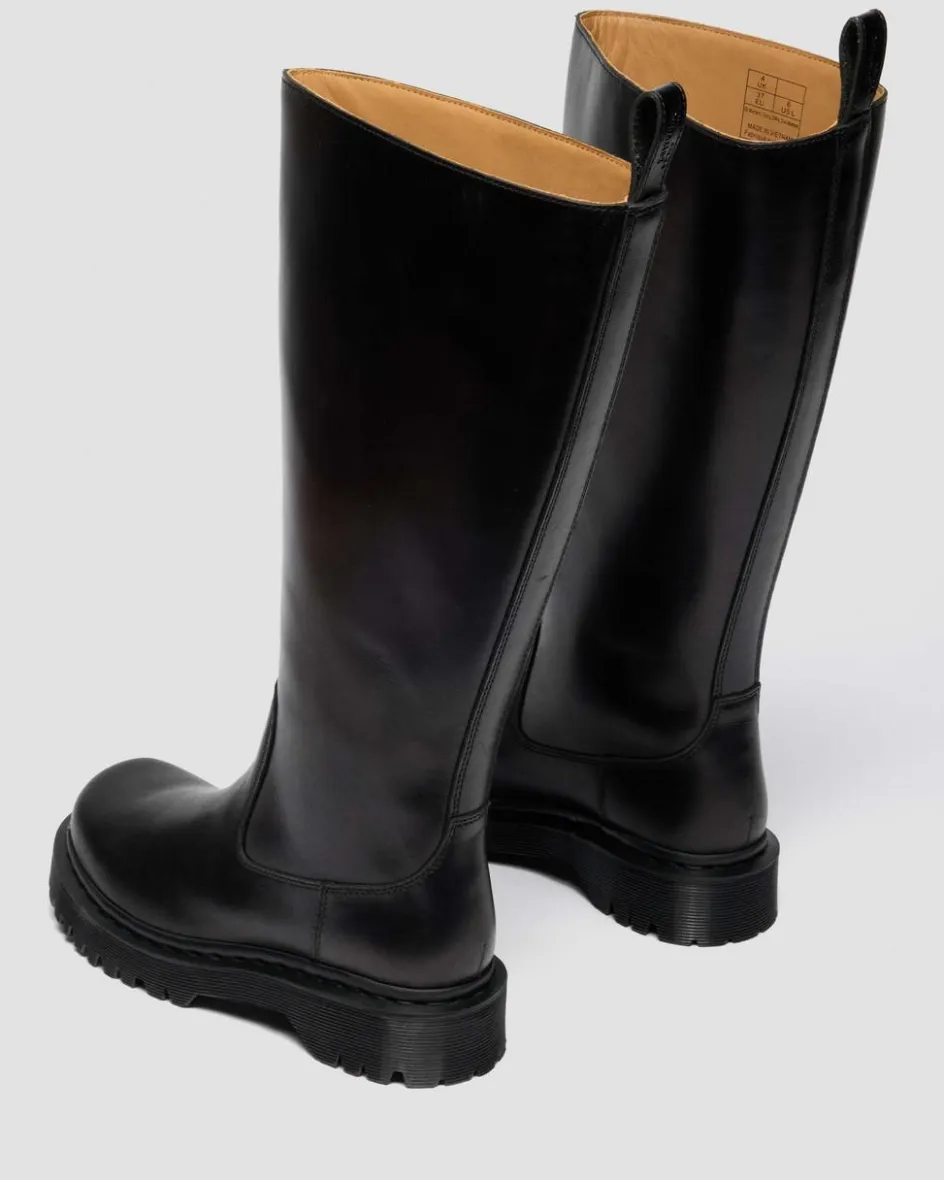 Dr. Martens Platform Boots|New And Featured*Rejena Hi Old Harness Leather Boots in Black Black — Old Harness