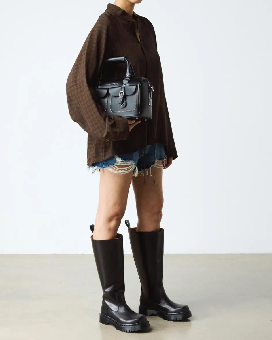 Dr. Martens Platform Boots|New And Featured*Rejena Hi Old Harness Leather Boots in Black Black — Old Harness