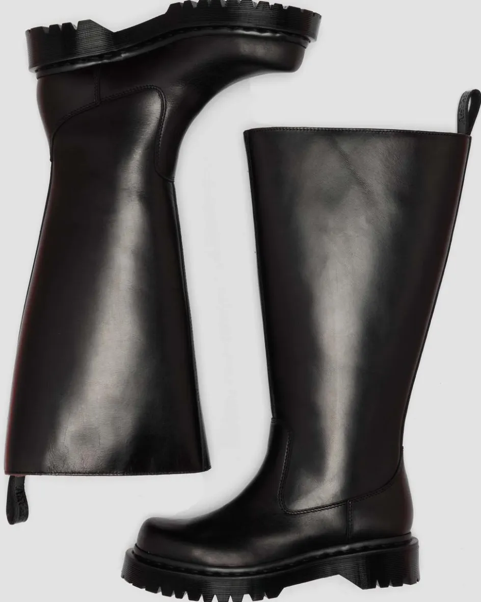 Dr. Martens Platform Boots|New And Featured*Rejena Hi Old Harness Leather Boots in Black Black — Old Harness