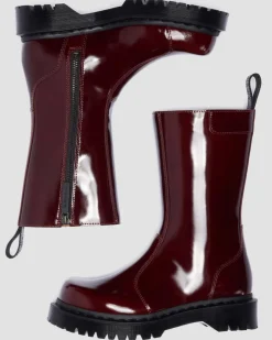 Dr. Martens Platform Boots|New And Featured*Rejena Lacquered Leather Boots in Cherry Red Cherry Red — Lacquered Leather