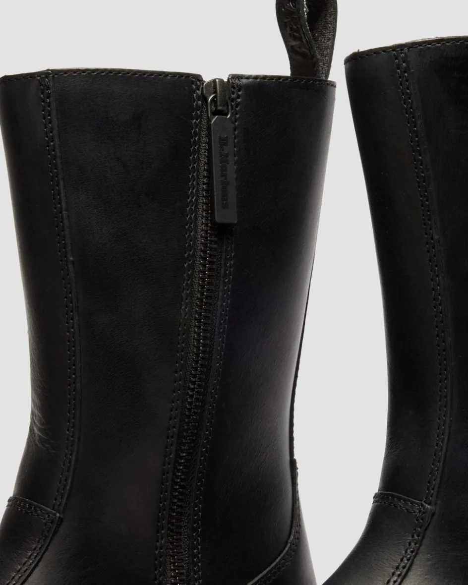Dr. Martens Tall And Knee High Boots|New And Featured*Rejena Old Harness Leather Boots in Black Black — Old Harness