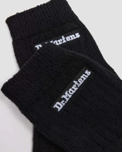 Dr. Martens Socks|New And Featured*Short Athletic Logo Organic Cotton Blend Socks in Black Black — Organic Cotton Blend