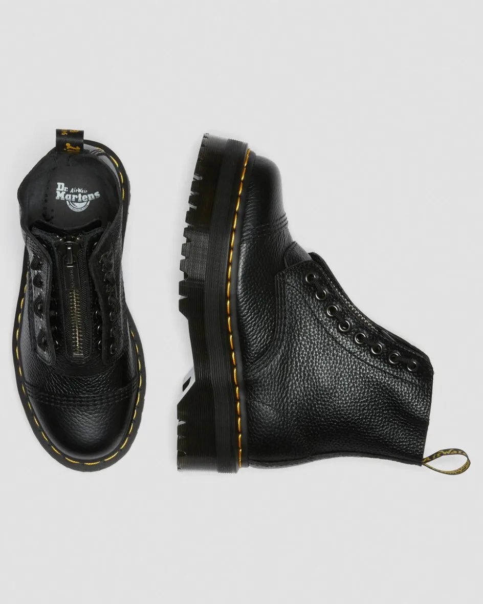Dr. Martens New And Featured|New And Featured*Sinclair Milled Nappa Leather Platform Boots in Black Milled Nappa BLACK MILLED NAPPA — Milled Nappa
