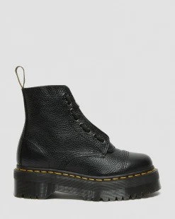 Dr. Martens New And Featured|New And Featured*Sinclair Milled Nappa Leather Platform Boots in Black Milled Nappa BLACK MILLED NAPPA — Milled Nappa