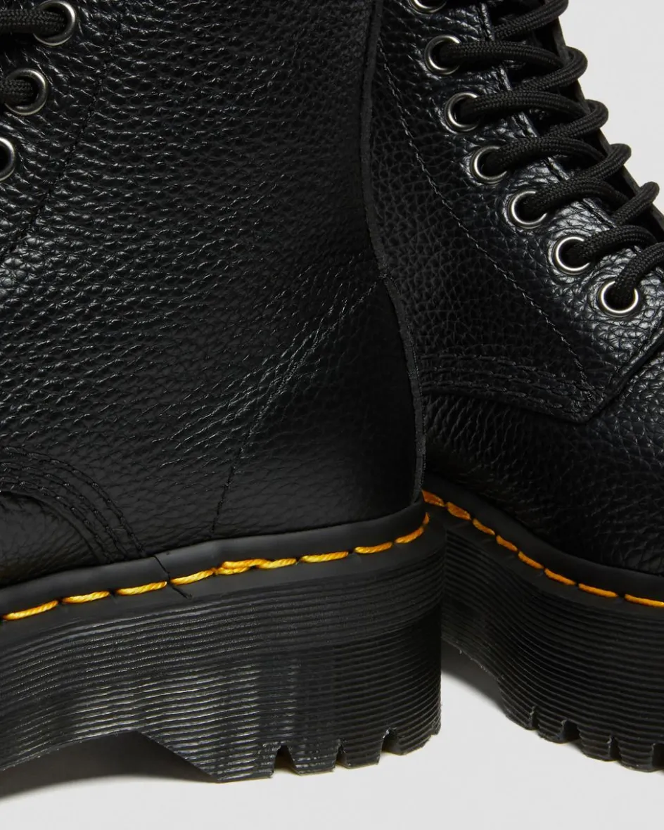 Dr. Martens New And Featured|New And Featured*Sinclair Milled Nappa Leather Platform Boots in Black Milled Nappa BLACK MILLED NAPPA — Milled Nappa