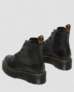 Dr. Martens New And Featured|New And Featured*Sinclair Milled Nappa Leather Platform Boots in Black Milled Nappa BLACK MILLED NAPPA — Milled Nappa
