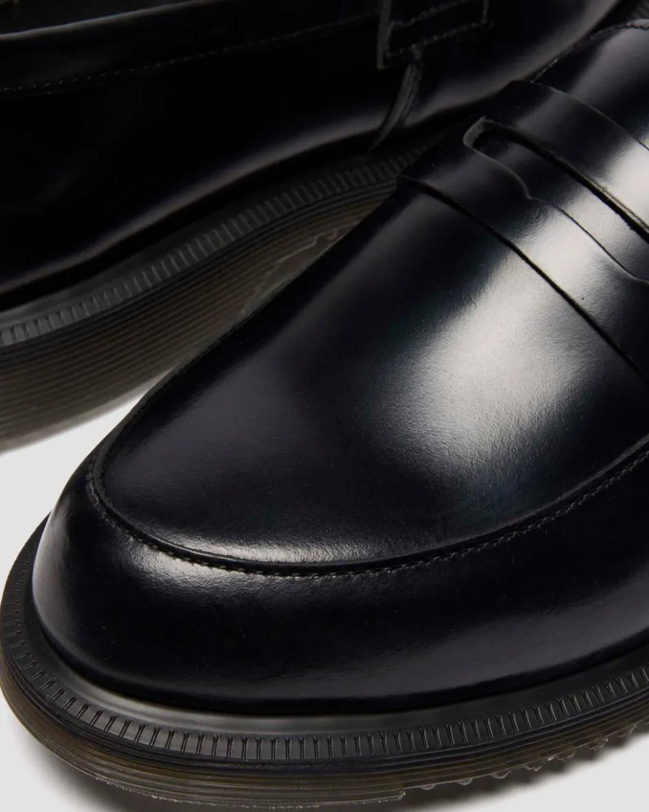 Dr. Martens Shoes|New And Featured*Temara Polished Smooth Leather Loafers in Black Black — Polished Smooth