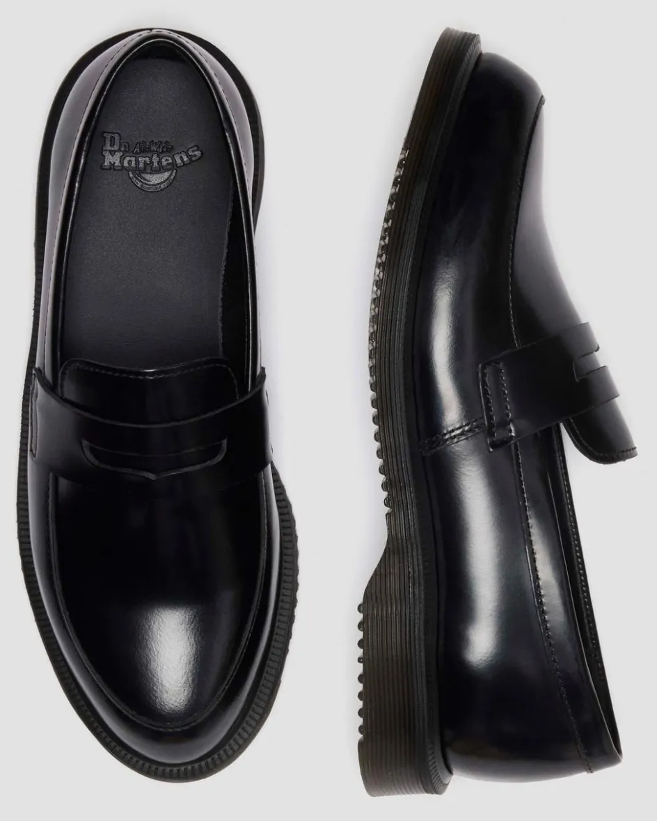 Dr. Martens Shoes|New And Featured*Temara Polished Smooth Leather Loafers in Black Black — Polished Smooth