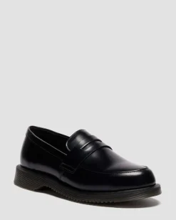 Dr. Martens Shoes|New And Featured*Temara Polished Smooth Leather Loafers in Black Black — Polished Smooth