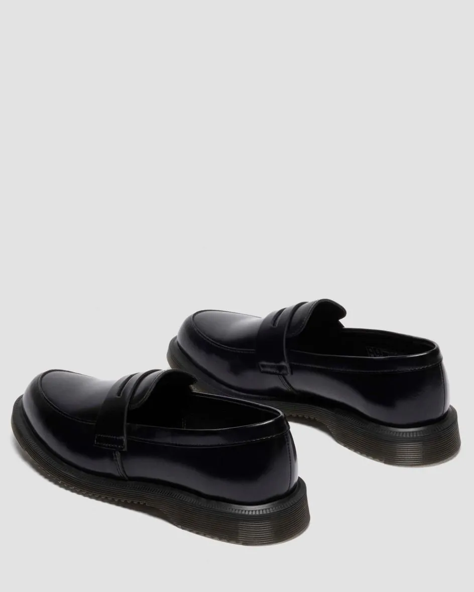 Dr. Martens Shoes|New And Featured*Temara Polished Smooth Leather Loafers in Black Black — Polished Smooth
