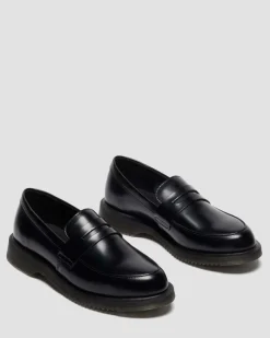 Dr. Martens Shoes|New And Featured*Temara Polished Smooth Leather Loafers in Black Black — Polished Smooth