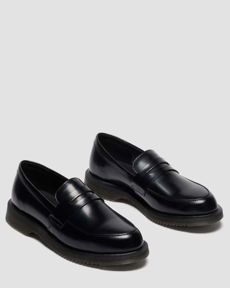 Dr. Martens Shoes|New And Featured*Temara Polished Smooth Leather Loafers in Black Black — Polished Smooth
