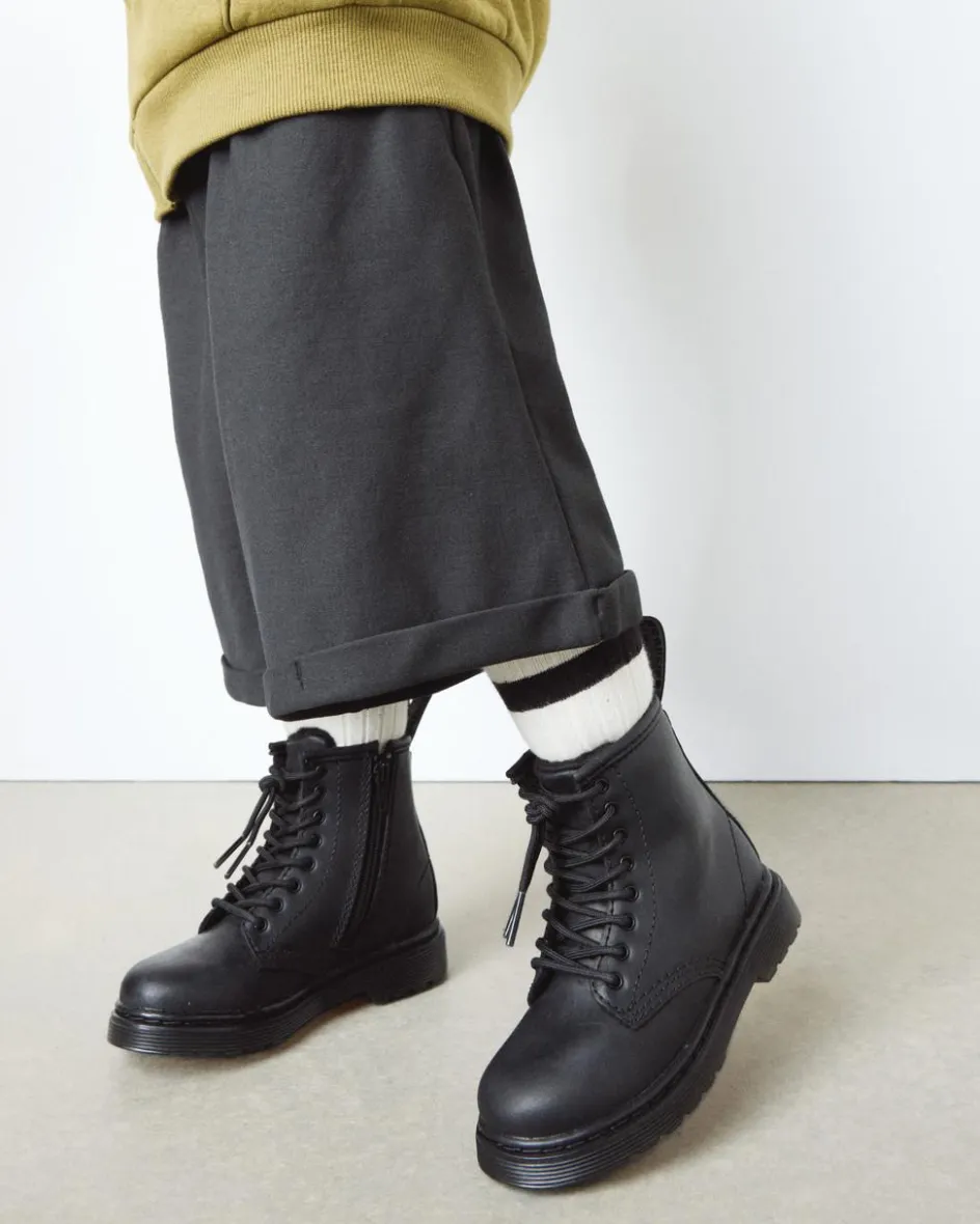 Dr. Martens Toddler & 2-4 Years*Toddler 1460 Faux Fur Lined Boots in Black Black — Republic Waterproof