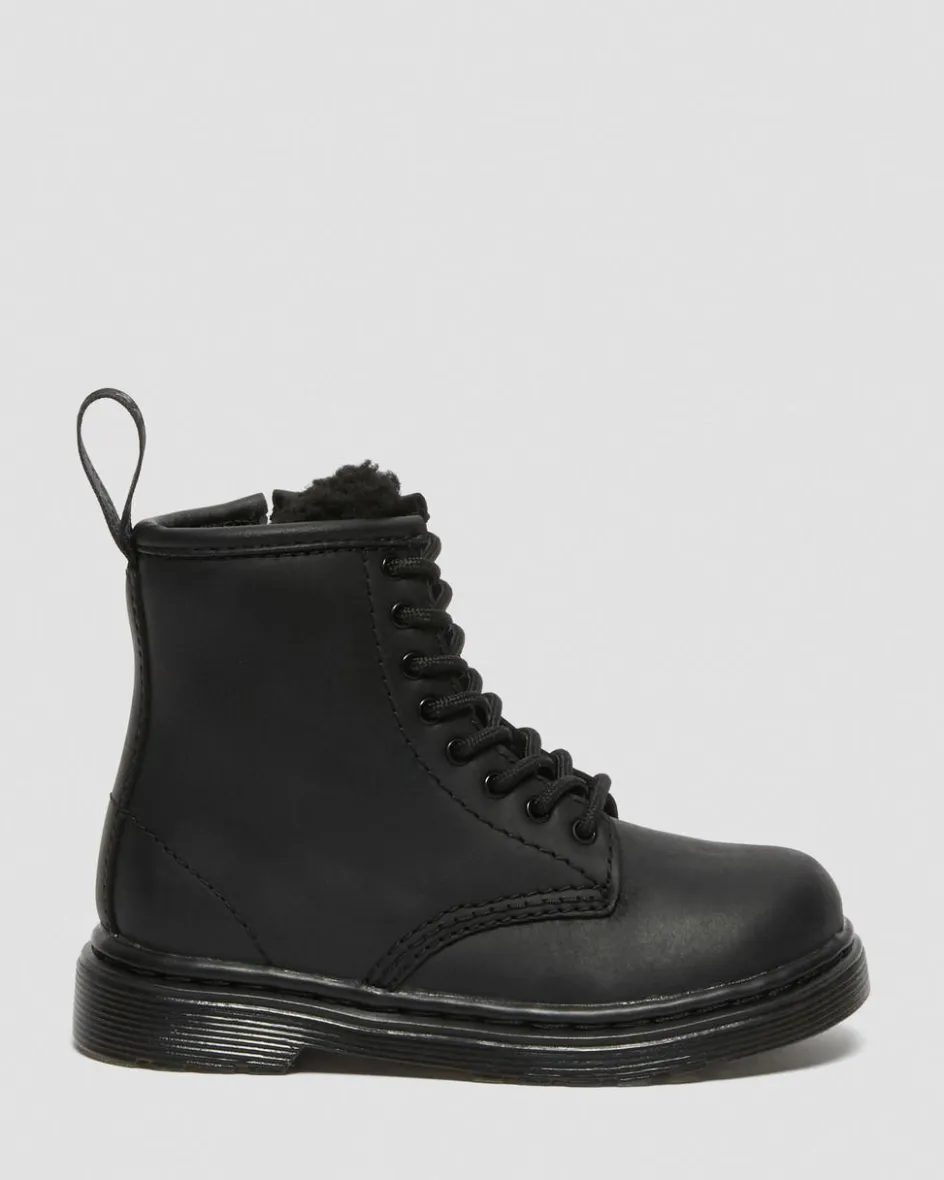 Dr. Martens Toddler & 2-4 Years*Toddler 1460 Faux Fur Lined Boots in Black Black — Republic Waterproof
