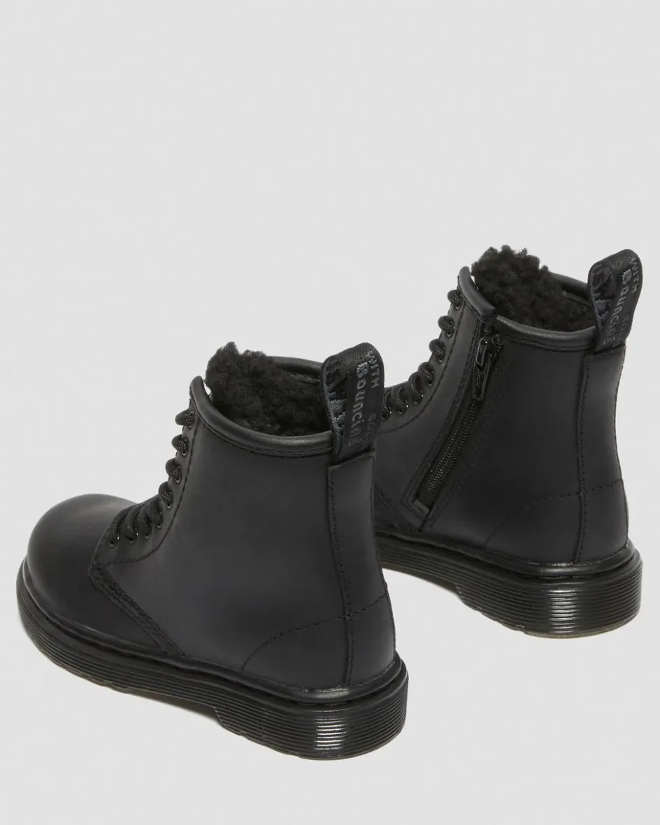 Dr. Martens Toddler & 2-4 Years*Toddler 1460 Faux Fur Lined Boots in Black Black — Republic Waterproof