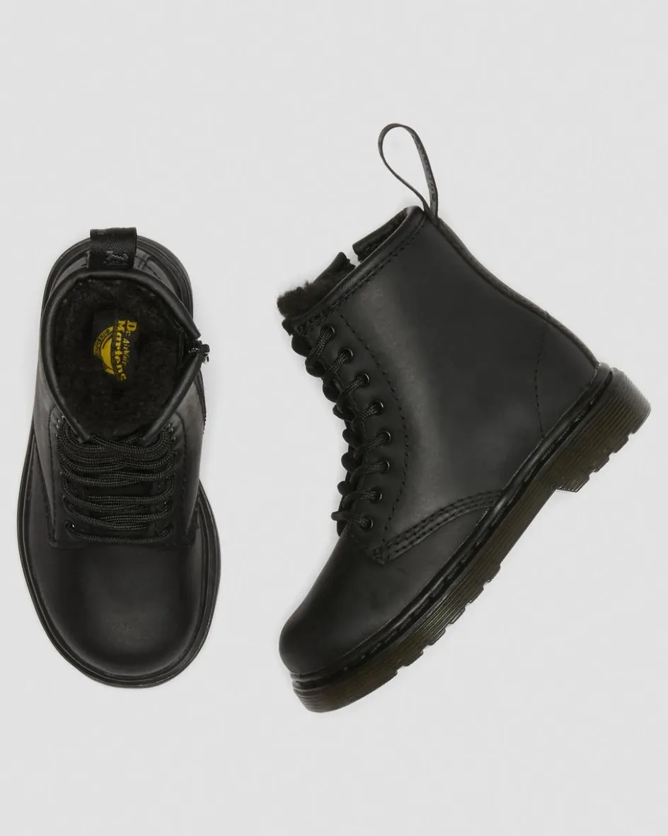 Dr. Martens Toddler & 2-4 Years*Toddler 1460 Faux Fur Lined Boots in Black Black — Republic Waterproof