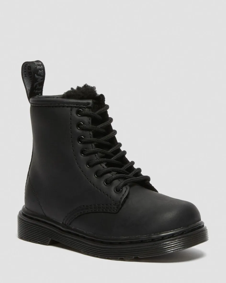 Dr. Martens Toddler & 2-4 Years*Toddler 1460 Faux Fur Lined Boots in Black Black — Republic Waterproof