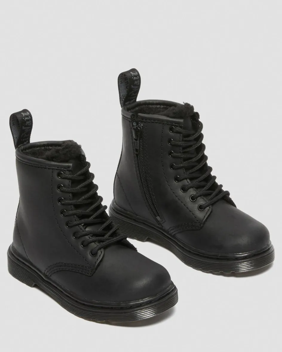 Dr. Martens Toddler & 2-4 Years*Toddler 1460 Faux Fur Lined Boots in Black Black — Republic Waterproof