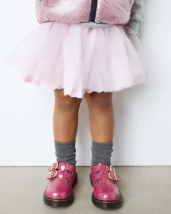Dr. Martens Last Chance Styles*TODDLER 8065 GLITTER PATENT LEATHER MARY JANE SHOES in Fuchsia FUCHSIA+SILVER+GOLD — Nebula Glitter