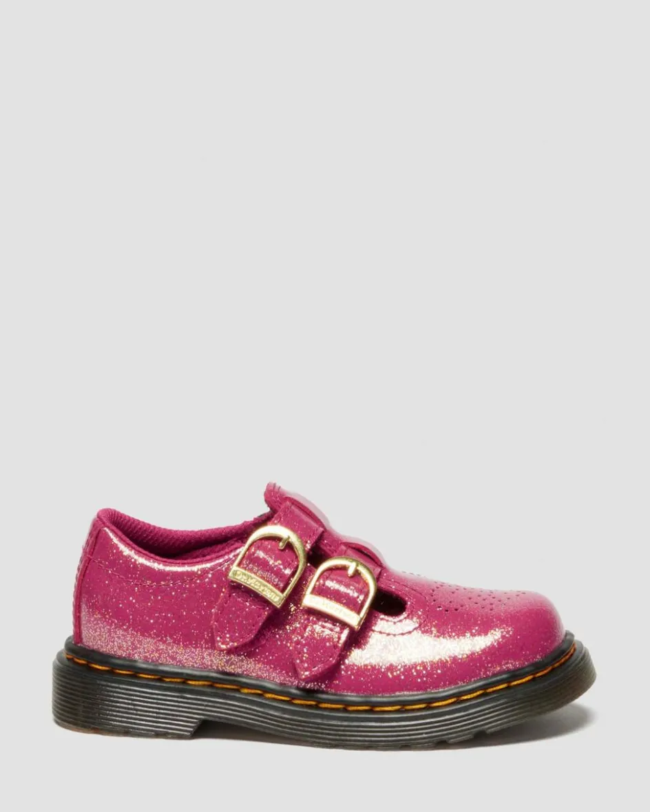 Dr. Martens Last Chance Styles*TODDLER 8065 GLITTER PATENT LEATHER MARY JANE SHOES in Fuchsia FUCHSIA+SILVER+GOLD — Nebula Glitter