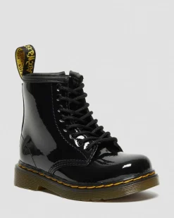 Dr. Martens Toddler & 2-4 Years*Toddler 1460 Patent Leather Lace Up Boots in Black Black — Patent Lamper
