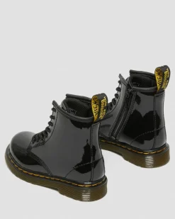Dr. Martens Toddler & 2-4 Years*Toddler 1460 Patent Leather Lace Up Boots in Black Black — Patent Lamper