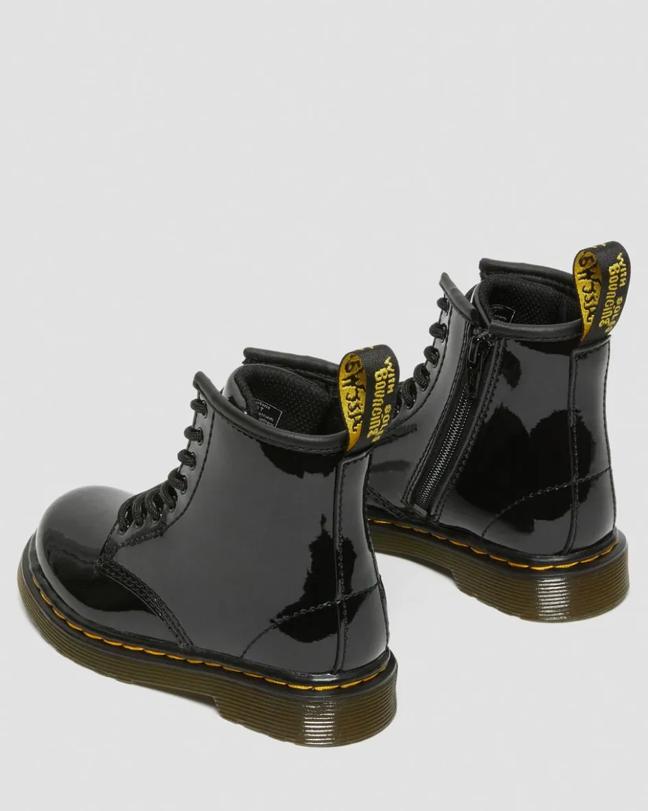 Dr. Martens Toddler & 2-4 Years*Toddler 1460 Patent Leather Lace Up Boots in Black Black — Patent Lamper