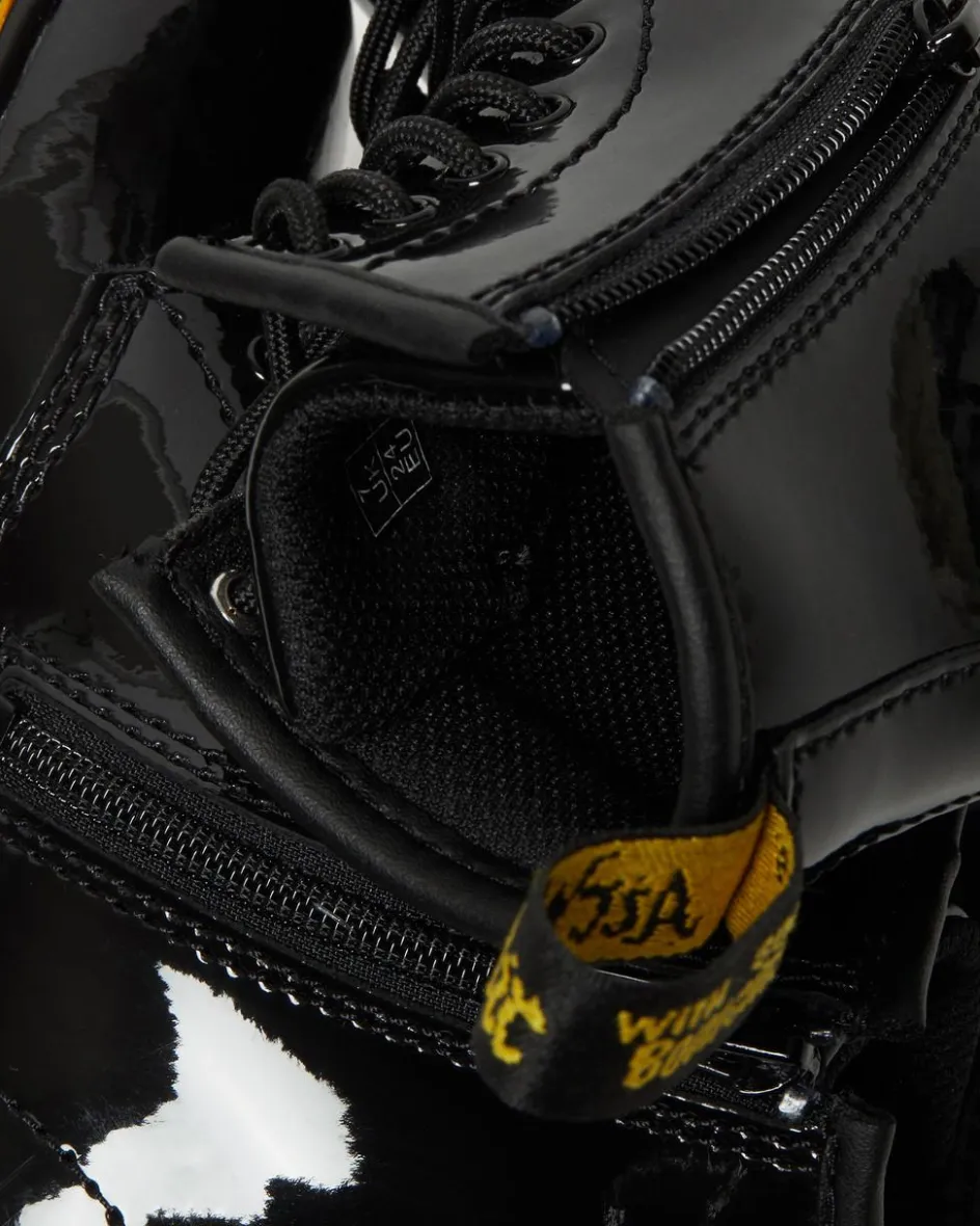 Dr. Martens Toddler & 2-4 Years*Toddler 1460 Patent Leather Lace Up Boots in Black Black — Patent Lamper