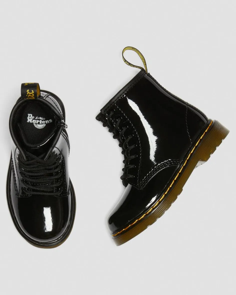 Dr. Martens Toddler & 2-4 Years*Toddler 1460 Patent Leather Lace Up Boots in Black Black — Patent Lamper