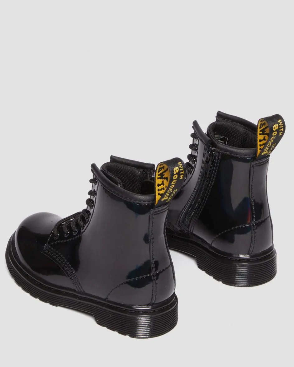Dr. Martens Last Chance Styles*Toddler 1460 Rainbow Patent Leather Lace Up Boots in Black Black — Rainbow Patent