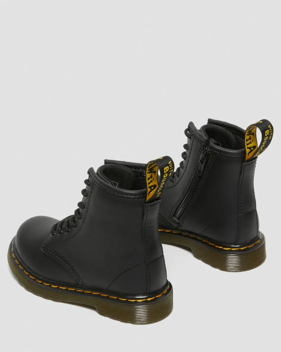 Dr. Martens Toddler & 2-4 Years*Toddler 1460 Softy T Leather Lace Up Boots in Black Black — Softy T