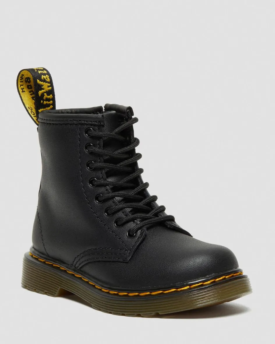Dr. Martens Toddler & 2-4 Years*Toddler 1460 Softy T Leather Lace Up Boots in Black Black — Softy T