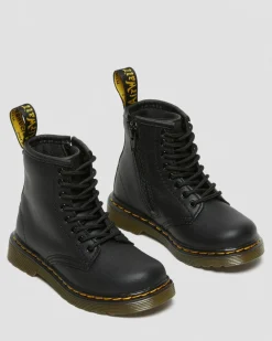 Dr. Martens Toddler & 2-4 Years*Toddler 1460 Softy T Leather Lace Up Boots in Black Black — Softy T