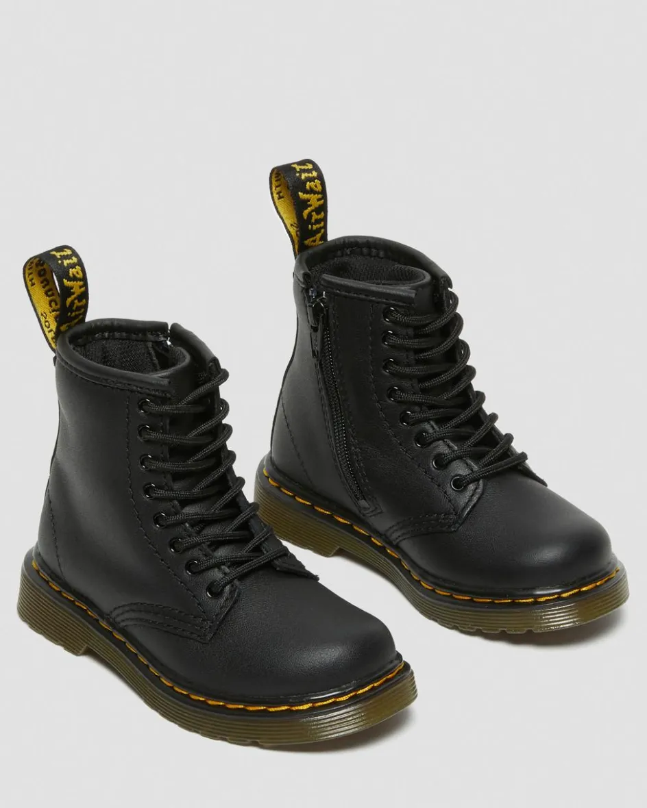 Dr. Martens Toddler & 2-4 Years*Toddler 1460 Softy T Leather Lace Up Boots in Black Black — Softy T