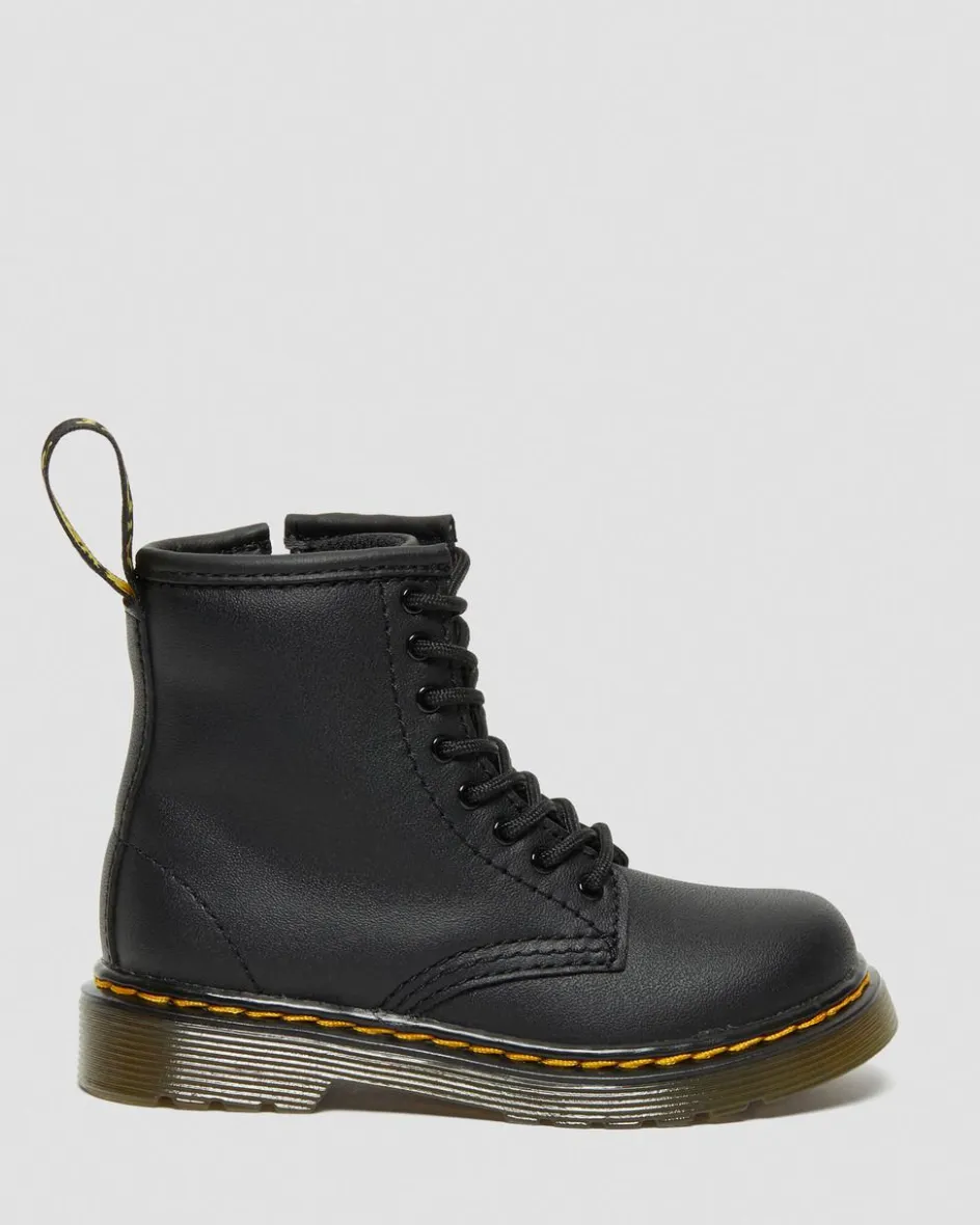 Dr. Martens Toddler & 2-4 Years*Toddler 1460 Softy T Leather Lace Up Boots in Black Black — Softy T