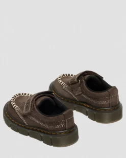 Dr. Martens Toddler & 2-4 Years*Toddler Raffe Strap Tumbled Nubuck Strap Shoes in Dark Brown Dark Brown — Tumbled Nubuck