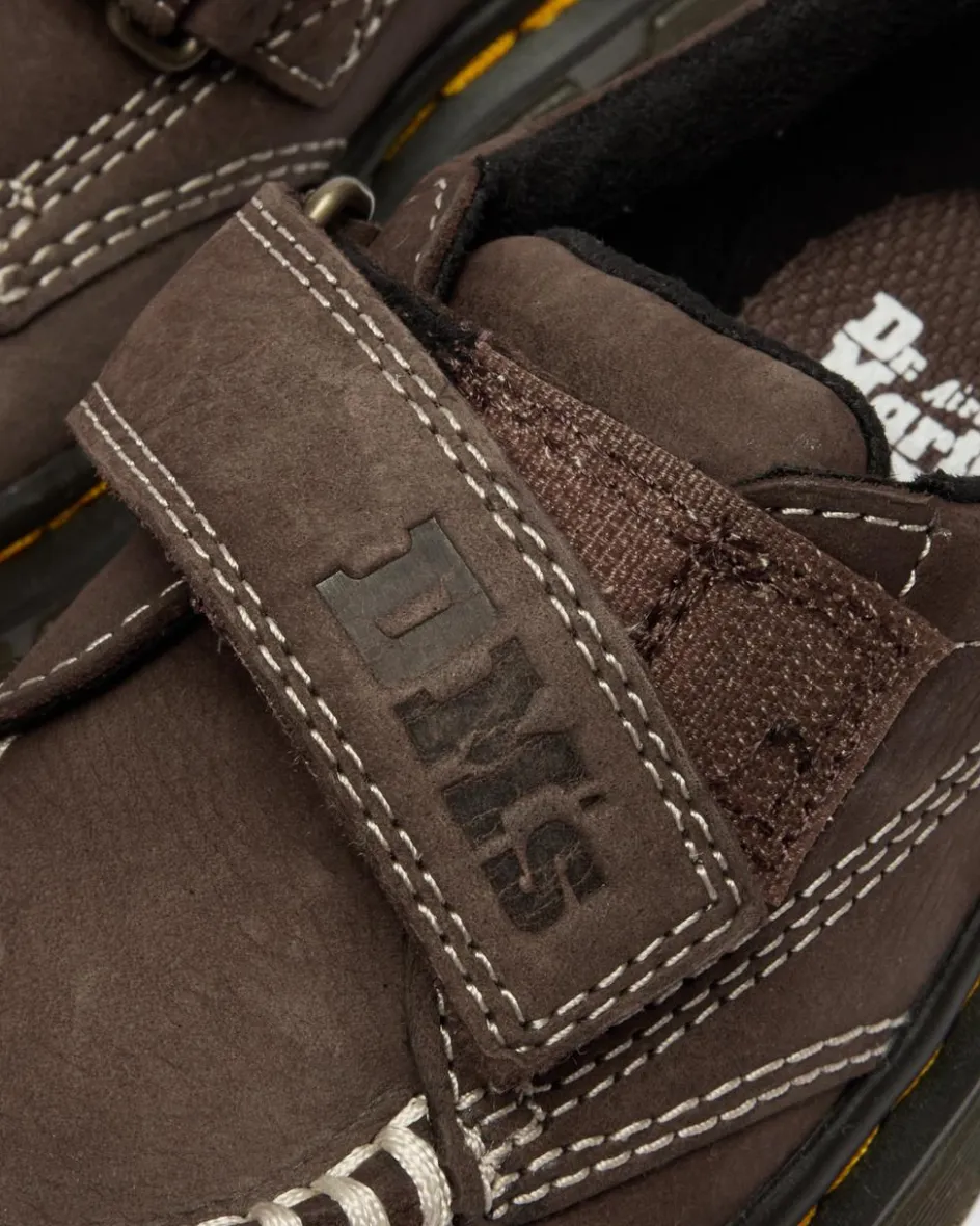 Dr. Martens Toddler & 2-4 Years*Toddler Raffe Strap Tumbled Nubuck Strap Shoes in Dark Brown Dark Brown — Tumbled Nubuck