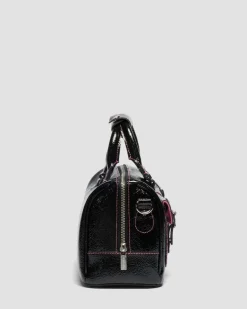 Dr. Martens New And Featured|Accessories*Top Handle Distressed Patent Leather Bag in Black Black — Distressed Patent