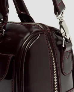 Dr. Martens New And Featured|Accessories*Top Handle Rub Off Leather Bag in Red Red — Oxford Rub Off