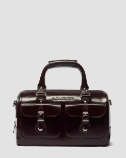 Dr. Martens New And Featured|Accessories*Top Handle Rub Off Leather Bag in Red Red — Oxford Rub Off