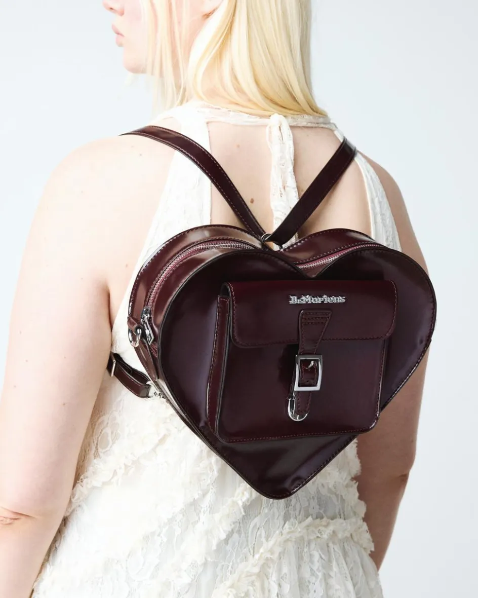 Dr. Martens Accessories|Accessories*Vegan Heart Shaped Backpack in Cherry Red Arcadia Cherry Red Arcadia — Oxford Rub Off