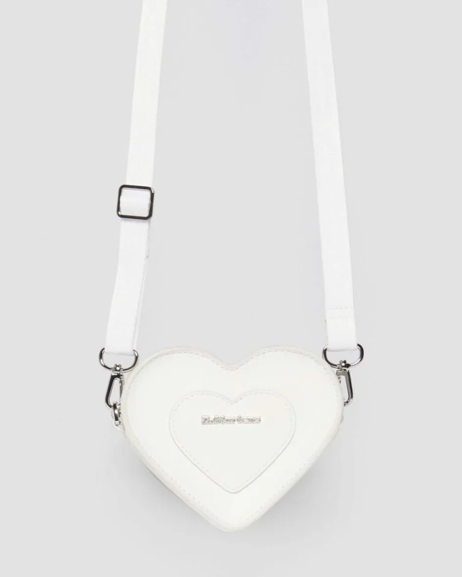 Dr. Martens Last Chance Styles|Last Chance Styles*Vegan Mini Heart Shaped Bag in White White — Kemble Pu