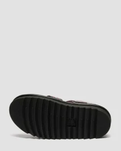 Dr. Martens Sandals|Spring Sandals*Voss II Distressed Patent Leather Sandals in Black Black — Distressed Patent