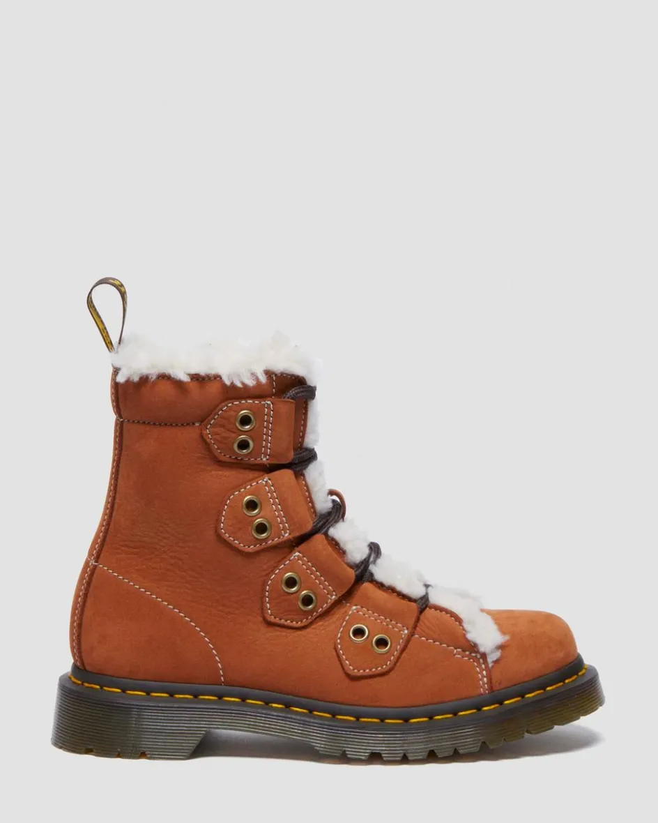 Dr. Martens Last Chance Styles|Last Chance Styles*Women's 1460 Lace to Toe Fur Lined Buttersoft Lace Up Boots in Tan Tan — Buttersoft Wp