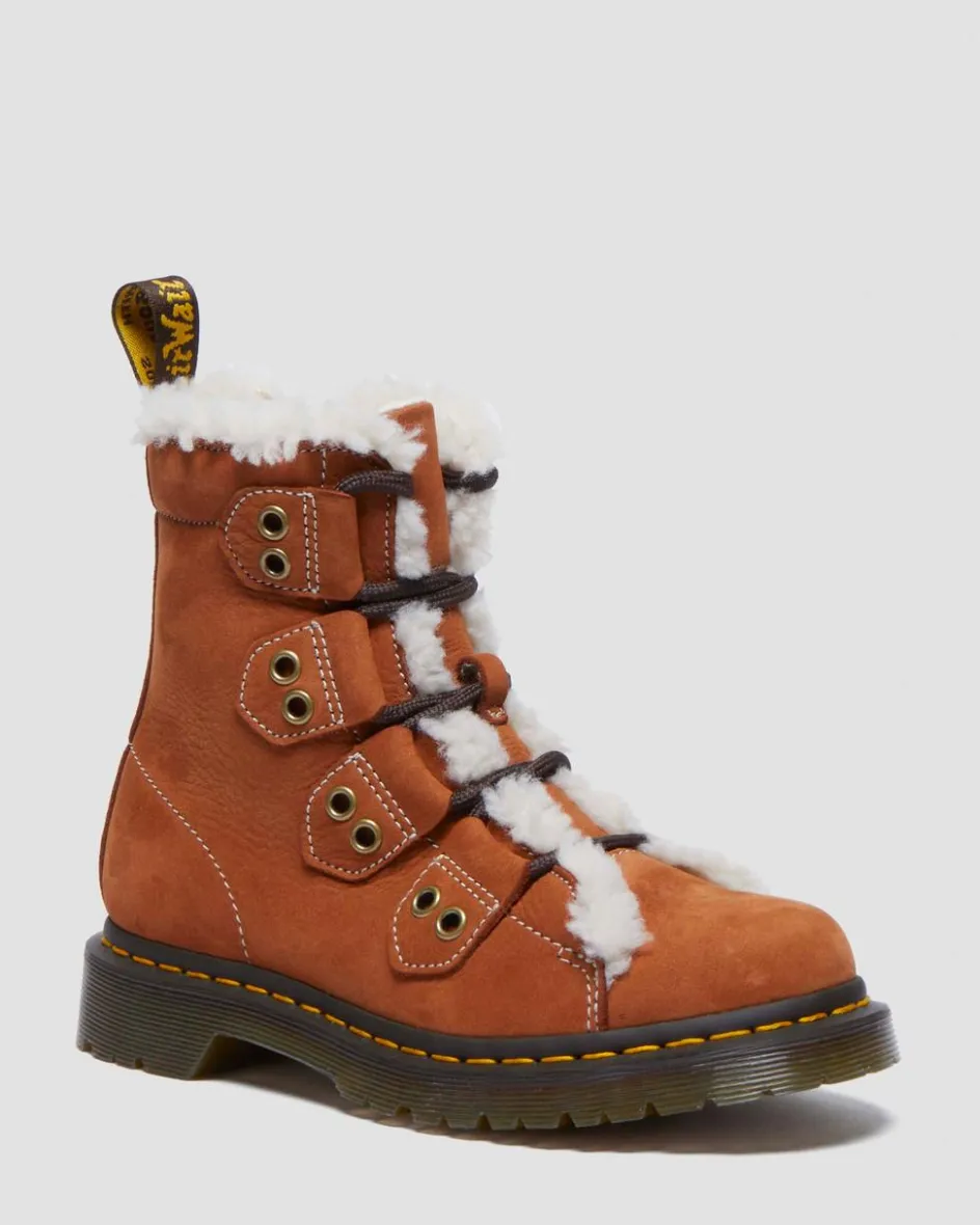 Dr. Martens Last Chance Styles|Last Chance Styles*Women's 1460 Lace to Toe Fur Lined Buttersoft Lace Up Boots in Tan Tan — Buttersoft Wp