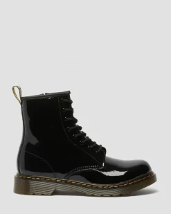 Dr. Martens Youth & 8-14 Years*Youth 1460 Patent Leather Lace Up Boots in Black Black — Patent Lamper