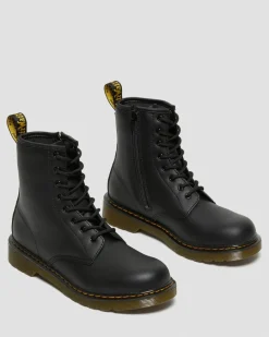 Dr. Martens Youth & 8-14 Years*Youth 1460 Softy T Leather Lace Up Boots in Black Black — Softy T