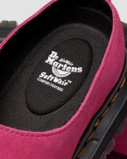 Dr. Martens Last Chance Styles|Last Chance Styles*Zebzag Anywair Suede Mules in Fuchsia Pink FUCHSIA PINK — Bronx Suede
