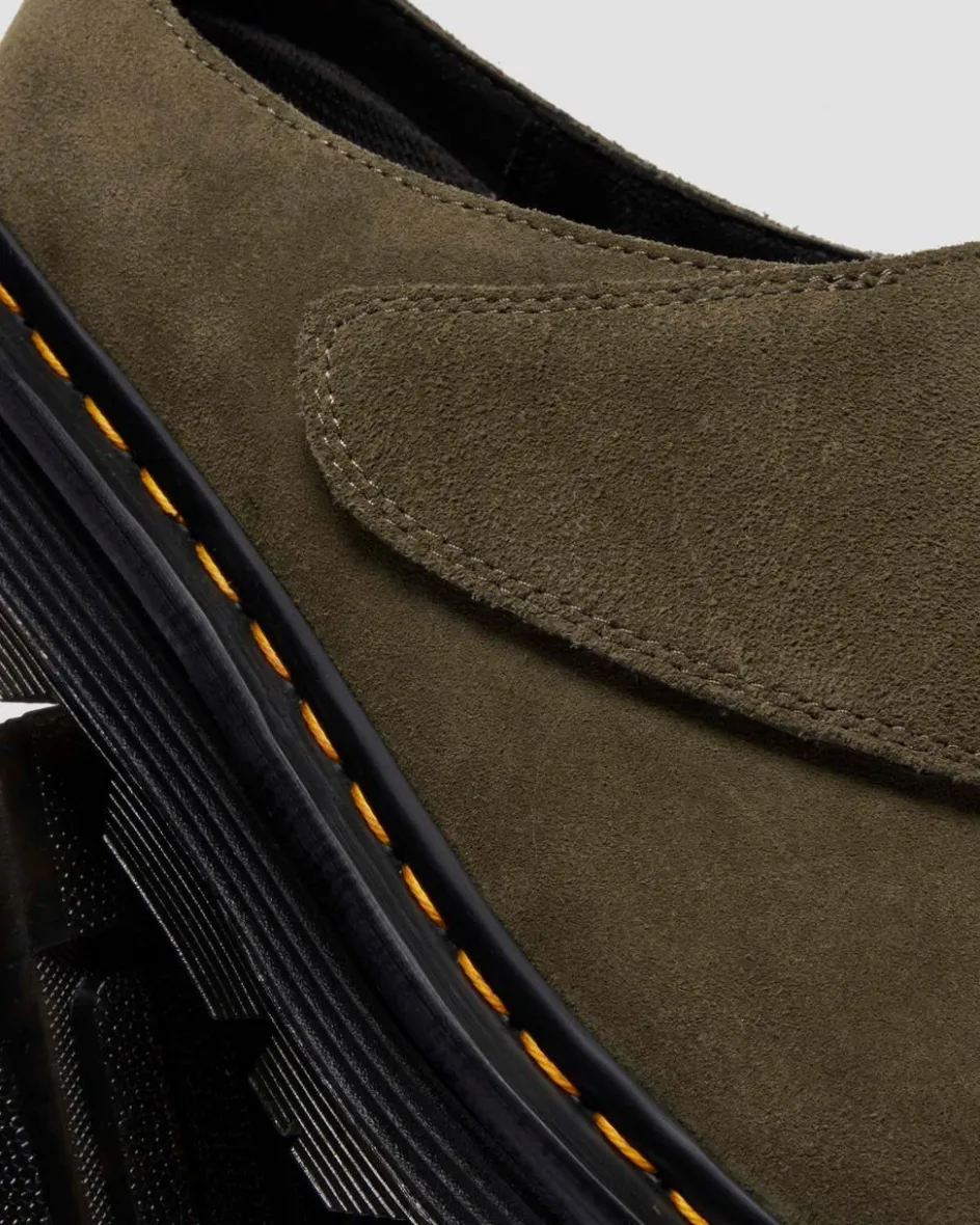 Dr. Martens Last Chance Styles|Last Chance Styles*Zebzag Anywair Suede Mules in Olive Olive — Bronx Suede